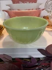 Vintage Fire-King Jadeite Swirl Mixing Bowl–7 Inch Green Milk Glass, Collectible