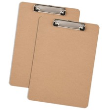 2 Pack Hardboard Office Clipboard, Letter-Size Clipboard with Low Profile Clip,