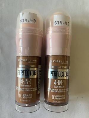 Lot 2 Maybelline Instant Age Rewind Perfector 4-In-1 Glow Makeup 03 Medium Deep 