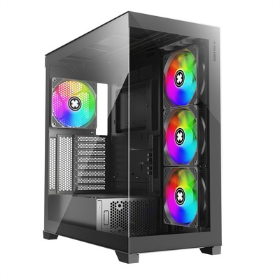 X818.ARGB Xilence Gehäuse Gleam Schwarz XG171 Midi/Minitower ATX ~D~