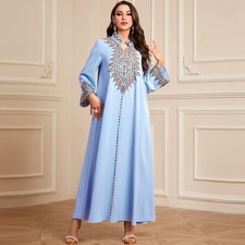 Ethnic Abaya Women Muslim Long Sleeve Maxi Dress Turkey Kaftan Evening Dresses