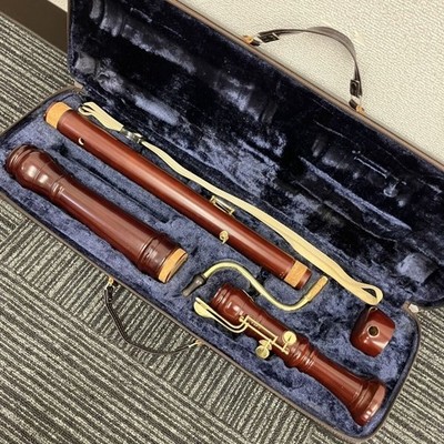 YAMAHA YRB-42 Bass Recorder Baroque Wooden w/ Case Used Good from