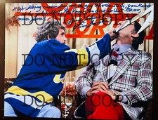 Yvon Barrette Signed Charlestown Chiefs Slap Shot Hockey 11x14 Denis Lemieux #1