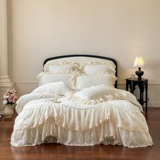 Bedding Set 4pcs Warm Milk Velvet Embroidery Duvet Cover Bed Cover 2 Pillowcases