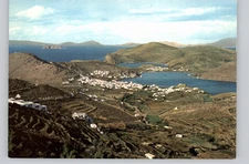 Patmos The Pier Coastal Village Scenic View Postcard