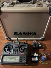 Vintage Rare Sanwa Airtronics Super Exzes Radio Control With 75 & 27 Band, Servo