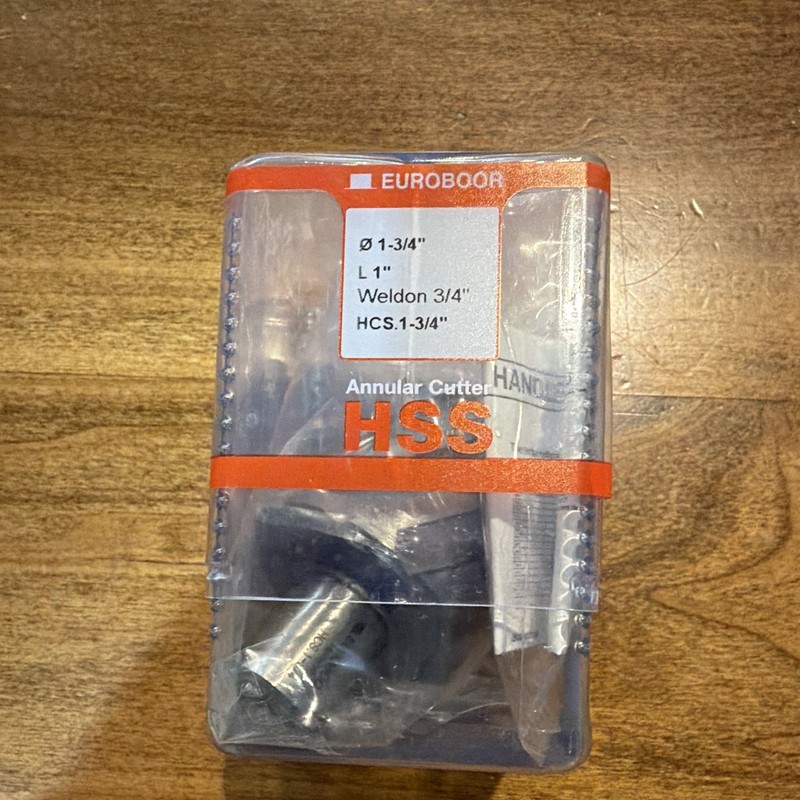 Euroboor HSS Annular Cutter 1-3/4 in Diameter 1” Length, Pin Included HCS.1-3/4"