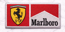 FERRARI MARLBORO RACING EMBROIDERED IRON OR SEW ON PATCH 4"X2" FREE SHIPPING