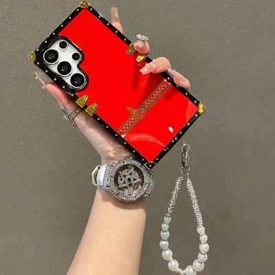 Diamond Butterfly Case +Bracelet For Various Phone Shockproof Cover Fashion Girl
