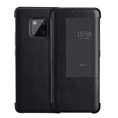 Luxury Genuine Leather Flip Smart-View Caller Case Cover For Huawei Mate 20 /Pro