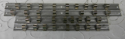 SNAP-ON 3/8'' DRIVE 4PC METAL SOCKET RAILS 10-1/4'' LONG #A269, 13-1/4'' LONG #A267