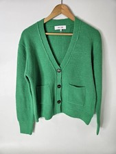 John & Jenn Pierre Crop Sweater Kelly Green Womens XS Minimalist Preppy Knitwear