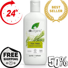 Dr Organic Tea Tree Body Wash, Shower Gel, Natural, Vegan, Cruelty-Free, Paraben