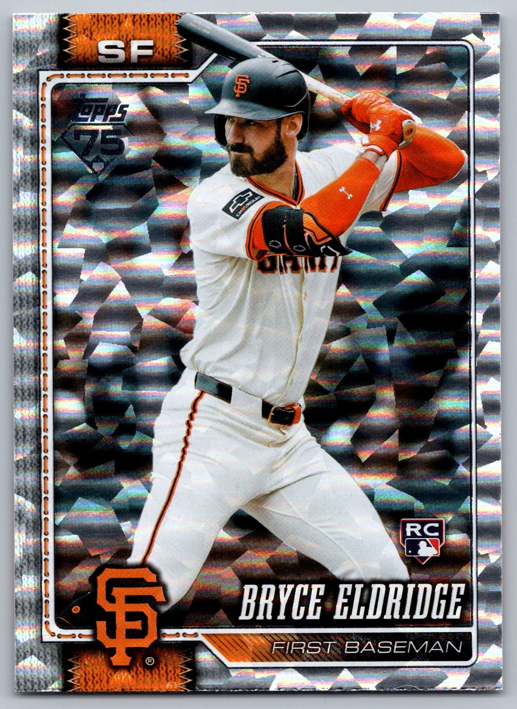 Bryce Eldridge #406 San Francisco Giants Silver Crackle Foil RC 2026 Topps
