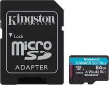 Canvas Go plus 64GB Microsd Card  up to 200Mb/S  Class 10, UHS-I, U3, V30, A2