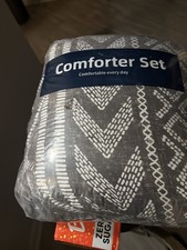 King Size Comforter Set 7 Pieces Black Boho Bed in a Bag Lightweight Yiran Shams