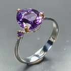 Fine Art ring Natural Amethyst Ring 925 Sterling Silver Size 8 /R473164
