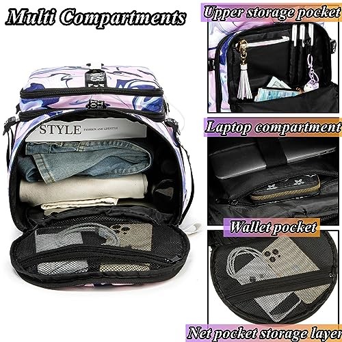 Gym Duffle Bag Backpack with Shoe Compartment,4 ways Travel Backpack for Purple - Picture 6 of 6