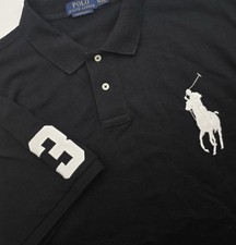 Polo Ralph Lauren Big Pony Polo Shirt Mens XL Custom Slim Fit Black Rugby 3