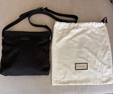 Gucci GG Nylon Flat Messenger Bag Black never used