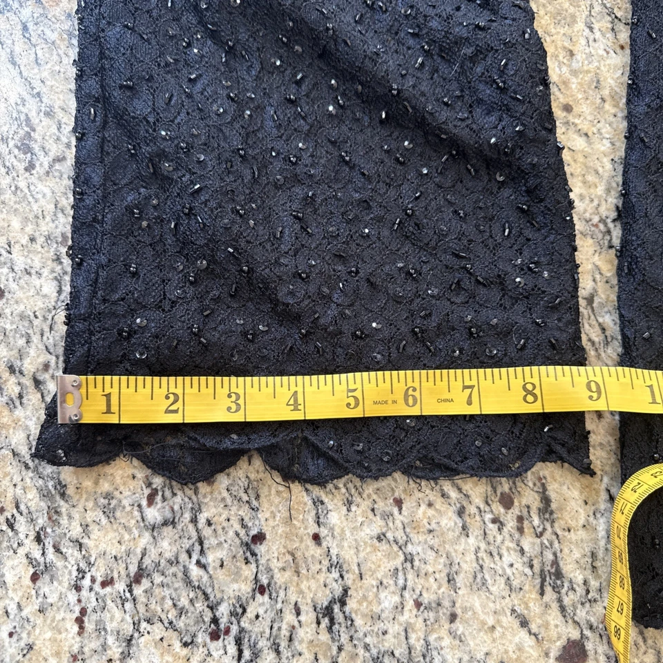 Pantalones de vestir para mujer adornos con cuentas dan un efecto brillante negro talla 14 Foto 3 de 4