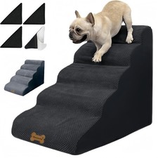 Dog Stairs  Pet Ramp for 5-Step 33.1 x 15.8 x 24 H IN 33D , Black