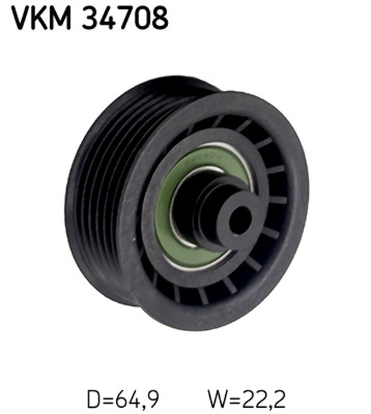 Skf Umlenk-/FüHrungsrolle Keilrippenriemen Vkm 34708 FüR Custom Ford Transit Bus-image