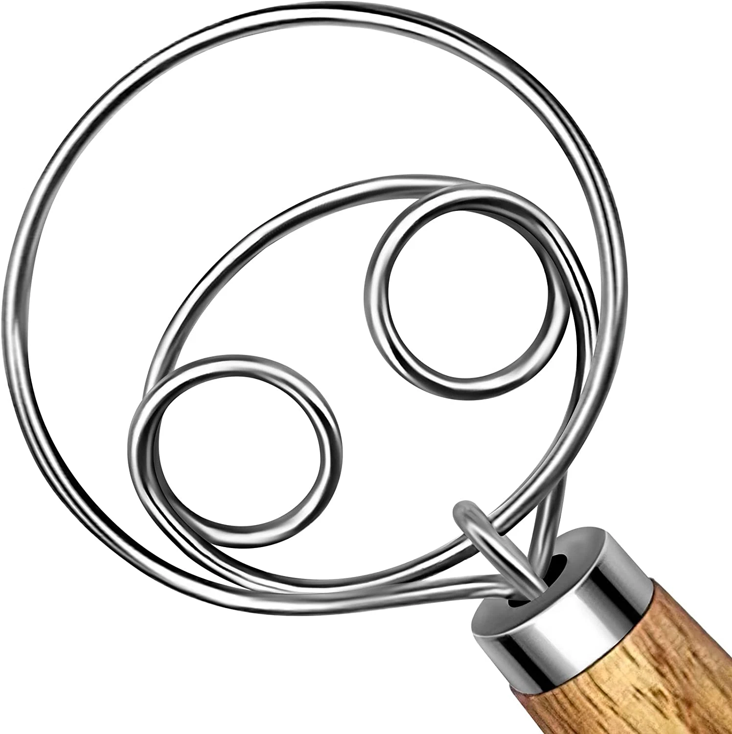 Danish Dough Whisk Stainless Steel Dough Hook Dutch Whisk for Sourdough Bread