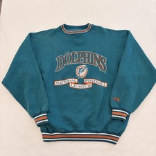 Vintage Miami Dolphins Sweatshirt Mens Large Blue NFL Football Logo Athletic 90s