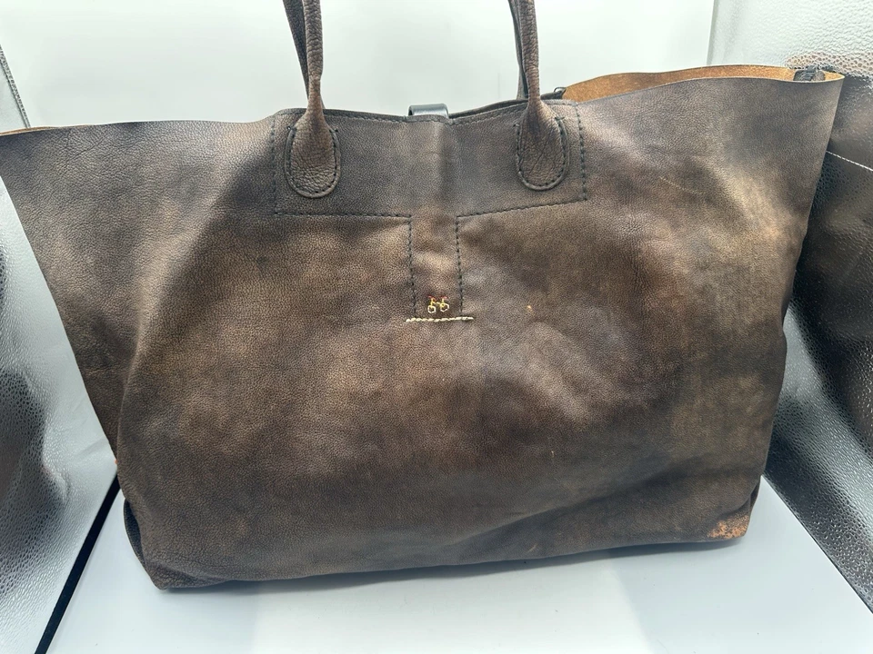 Bolso de hombro Henry Cuir holgado de cuero marrón fin de semana Foto 2 de 4