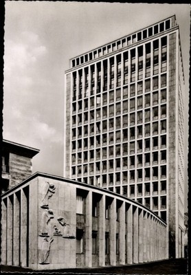 Postcard Cologne Cologne on the Rhine, Gerling skyscraper, relief by Prof. Arno... - 4975620