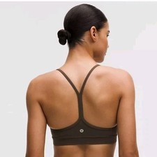 Lululemon Flow Y Bra Nulu Light Support, A  C Cups Brown Top Bra 12