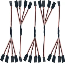 5pcs JR Y Connector Servo Extension Cable 3 Pin JR Plug Splitters 1 Male to 4 F