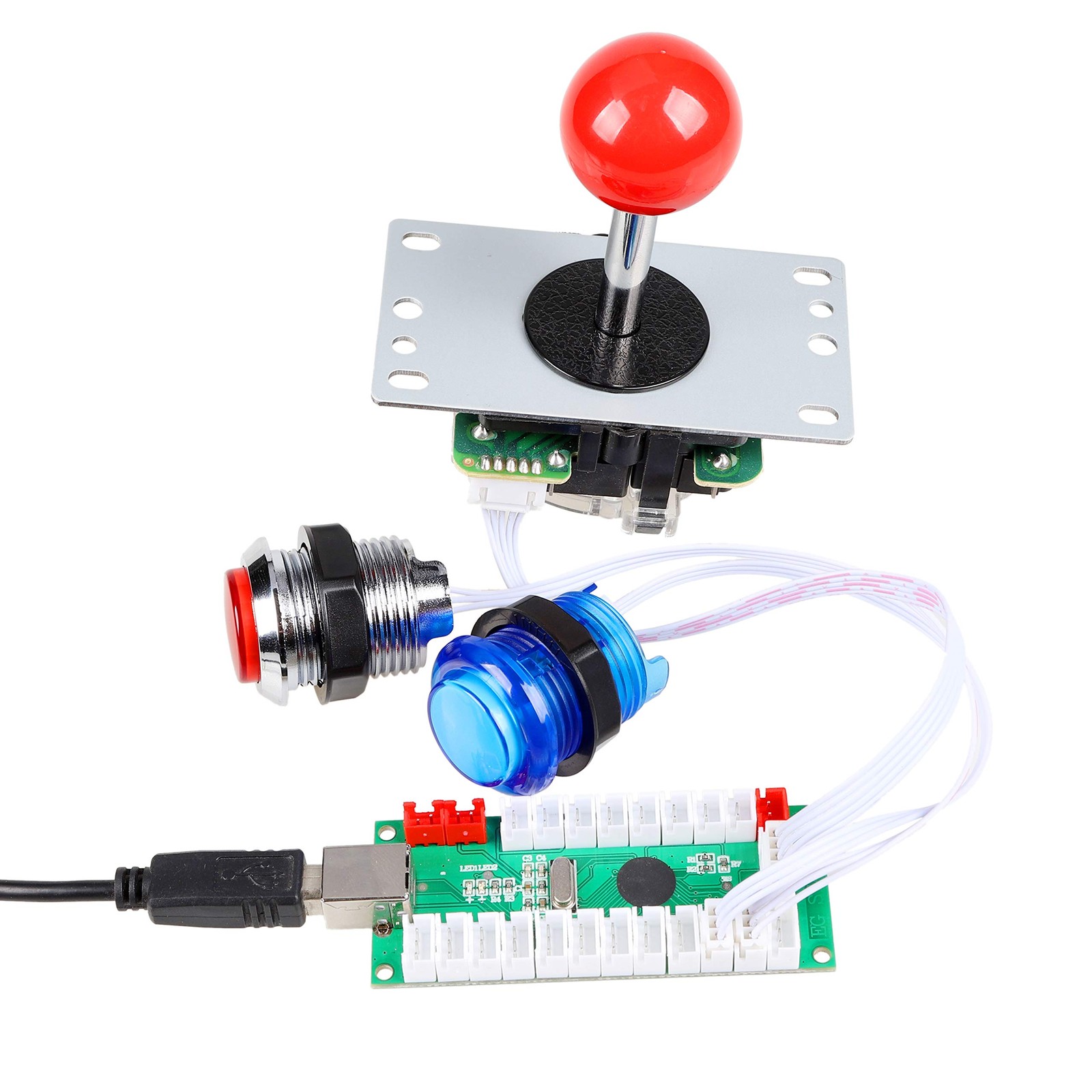 EG STARTS 4 Player Classic DIY Arcade Joystick Kit Parts USB Encoder To ...