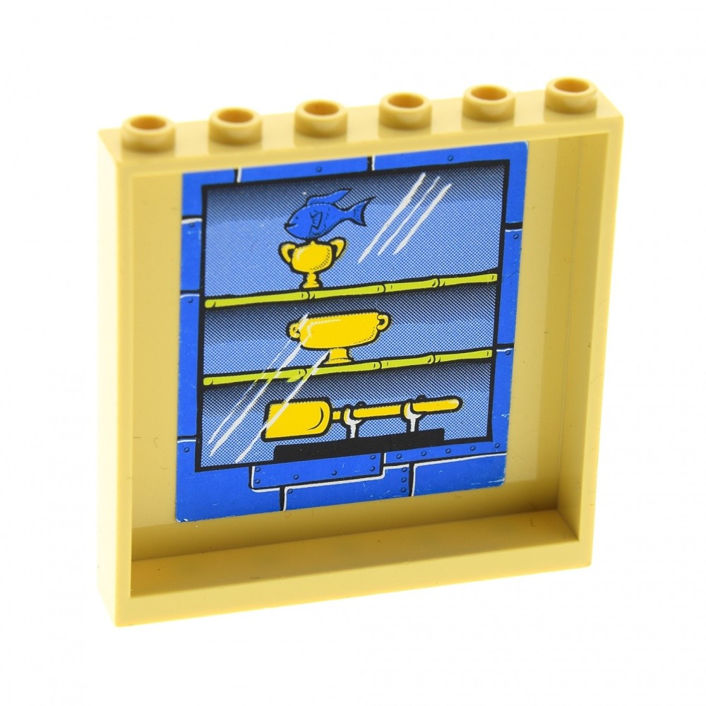 1X Lego Panels 1X6X5 Beige Trophy Cabinet Blue Wall Set 4982 59349PB016