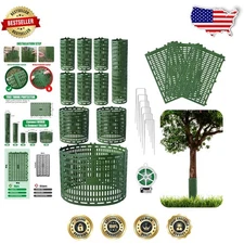 Heavy Duty Tree Trunk Protector 18 Pcs - Adjustable, Rustproof PP for Sapling...
