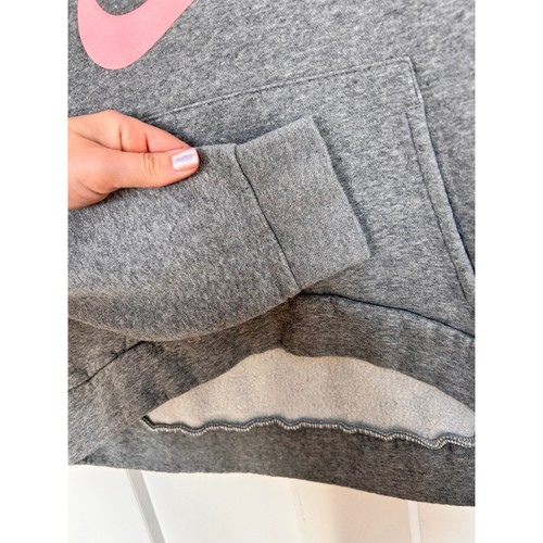 Nike Kids Standard Fit Club Fleece High-Low Pullover Hoodie Gray Size Medium - Picture 6 of 11