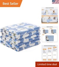 Flannel Pet Throw Blankets - 3 Pack of Soft, Elegant Elephant Blanks 23"x16"