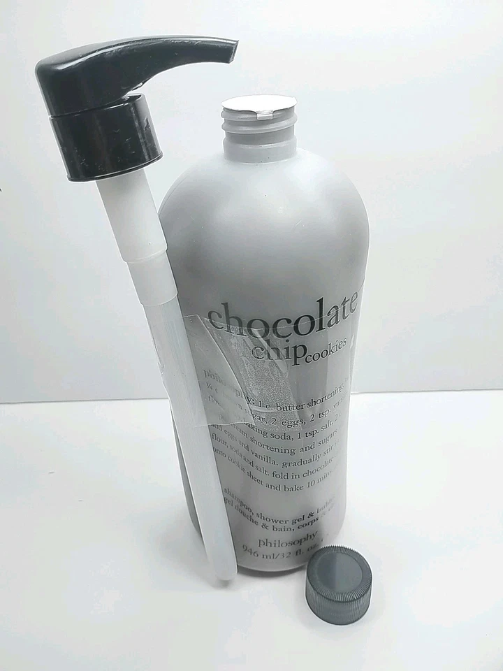 Philosophy Chocolate Chip Cookie  Shampoo Shower Gel Bubble Bath 32 Oz W/Pump - Image 3 of 4