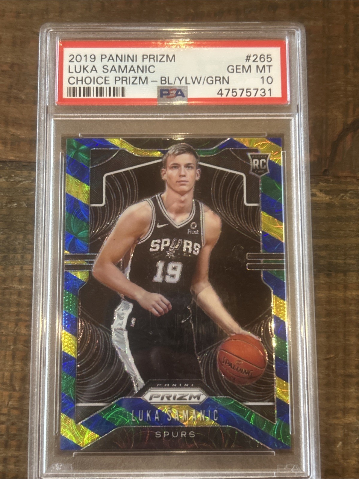 Luka Samanic  2019-20 Panini Prizm CHOICE BL/YLW/GRN  ROOKIE   PSA 10