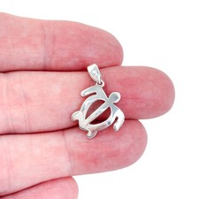 Estate Sterling Silver 925 Sea Turtle Cutout Pendant