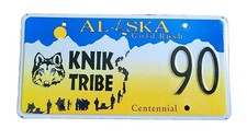 ALASKA Gold Rush KNIK TRIBE Centennial License Plate # 90