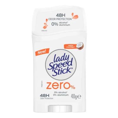 3x Lady Speed Stick Zero % Fresh Coconut Antitranspirant 40g
