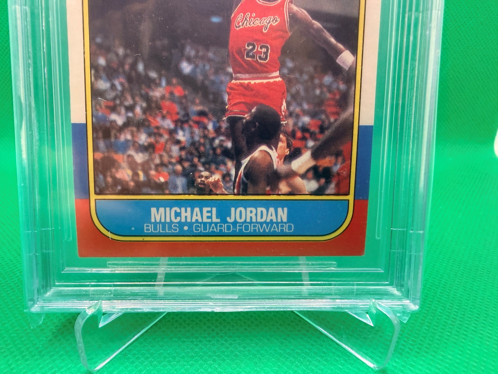 1986-87 Fleer Michael Jordan #57 Rookie Card Jersey Fusion Authentic Altered RC view 3