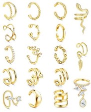 18 Pcs Ear Cuffs Non Piercing for Women Gold