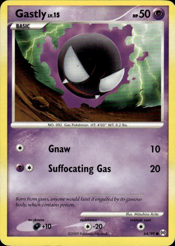 Gastly 64 Common Arceus 64/99 Psychic Pokemon Card