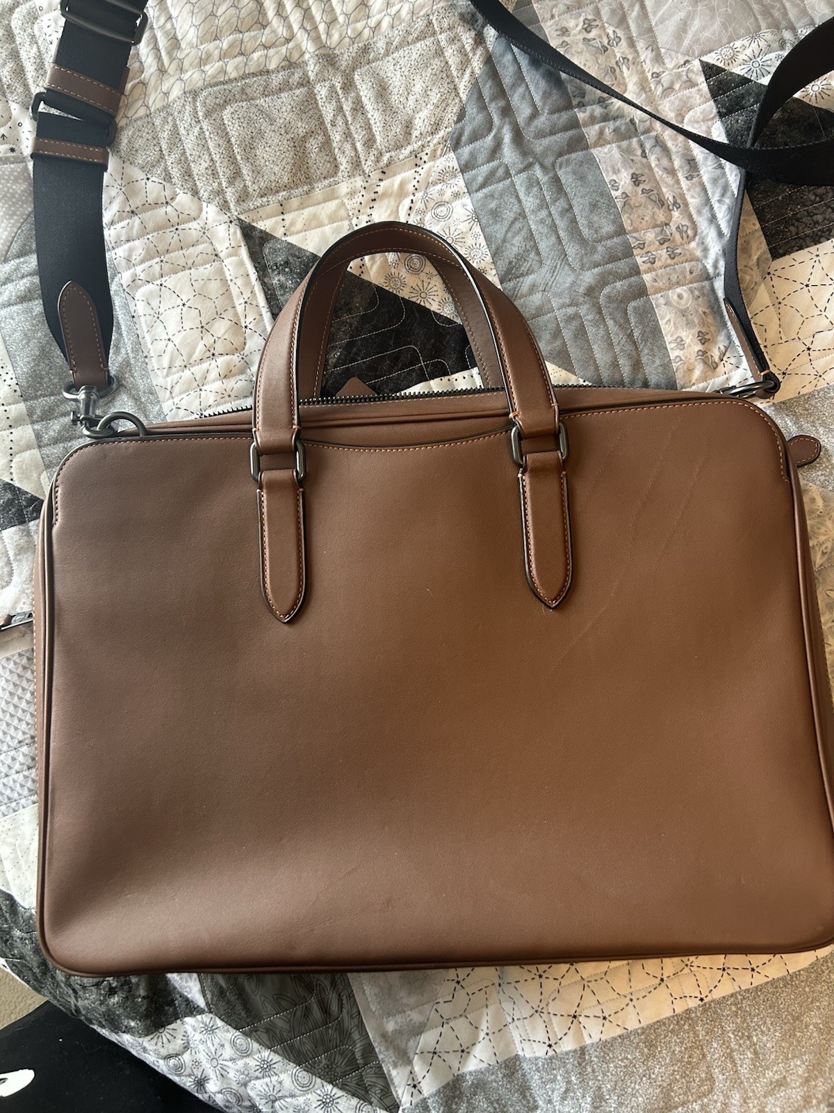 Coach Brown Briefcase Document Case Adjustable St… - image 3