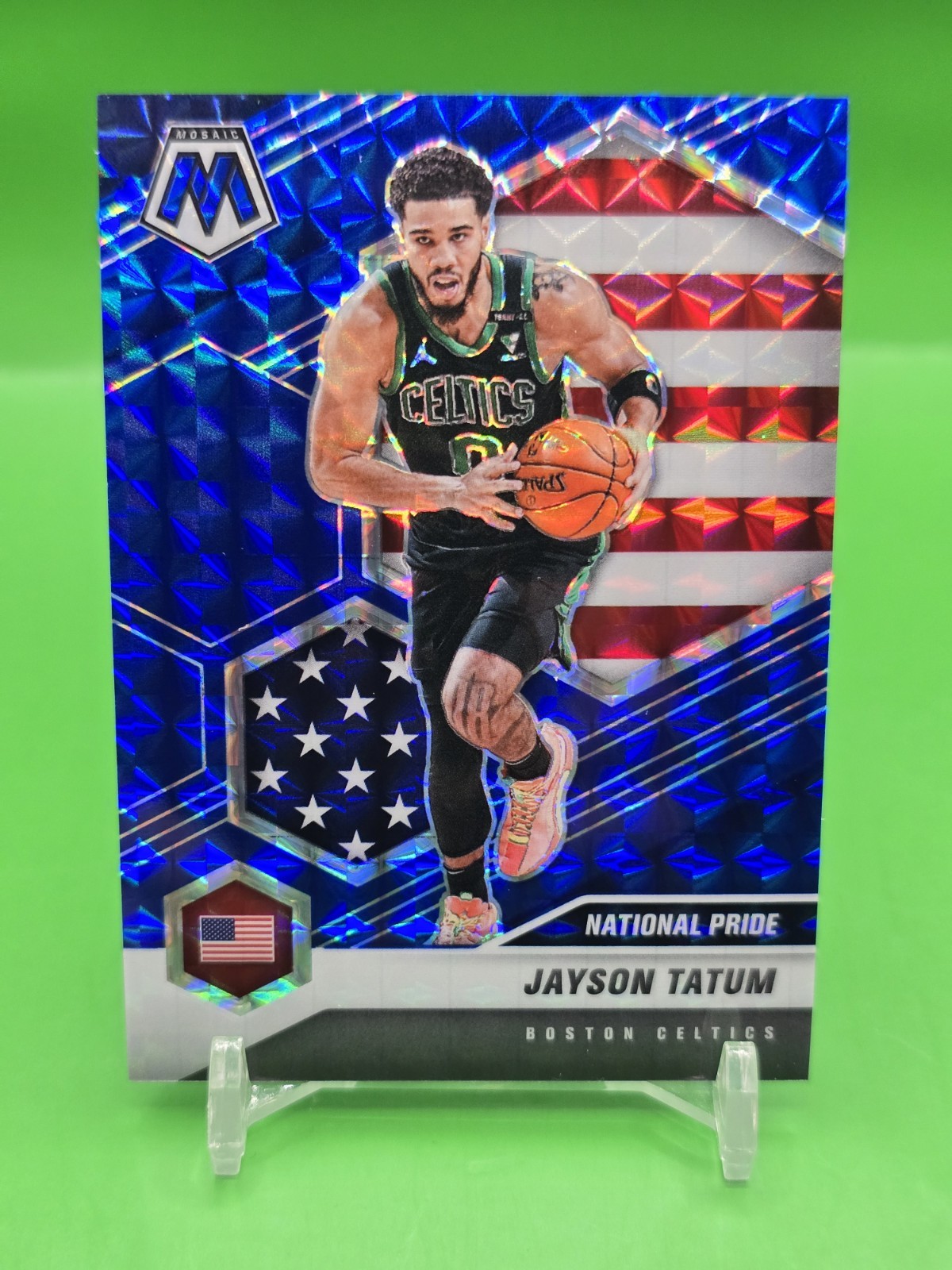 2020-21 Panini Mosaic - National Pride Jayson Tatum #254 Blue Mosaic Prizm /99