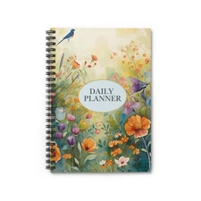 Floral Garden Daily Planner Spiral Notebook | Ruled Journal