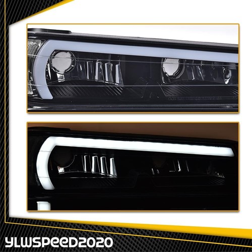 Fit For 2004-2012 Chevy Colorado GMC Canyon LED DRL Smoked Headlights Lamps Pair - Picture 3 of 12